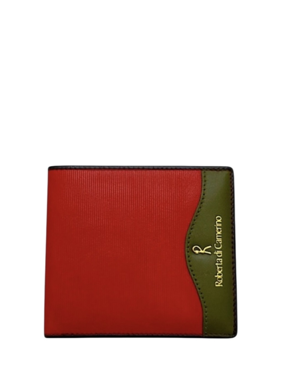 ROBERTA DI CAMERINO - RED GREEN BLUE ALL LEATHER BIFOLD WALLET